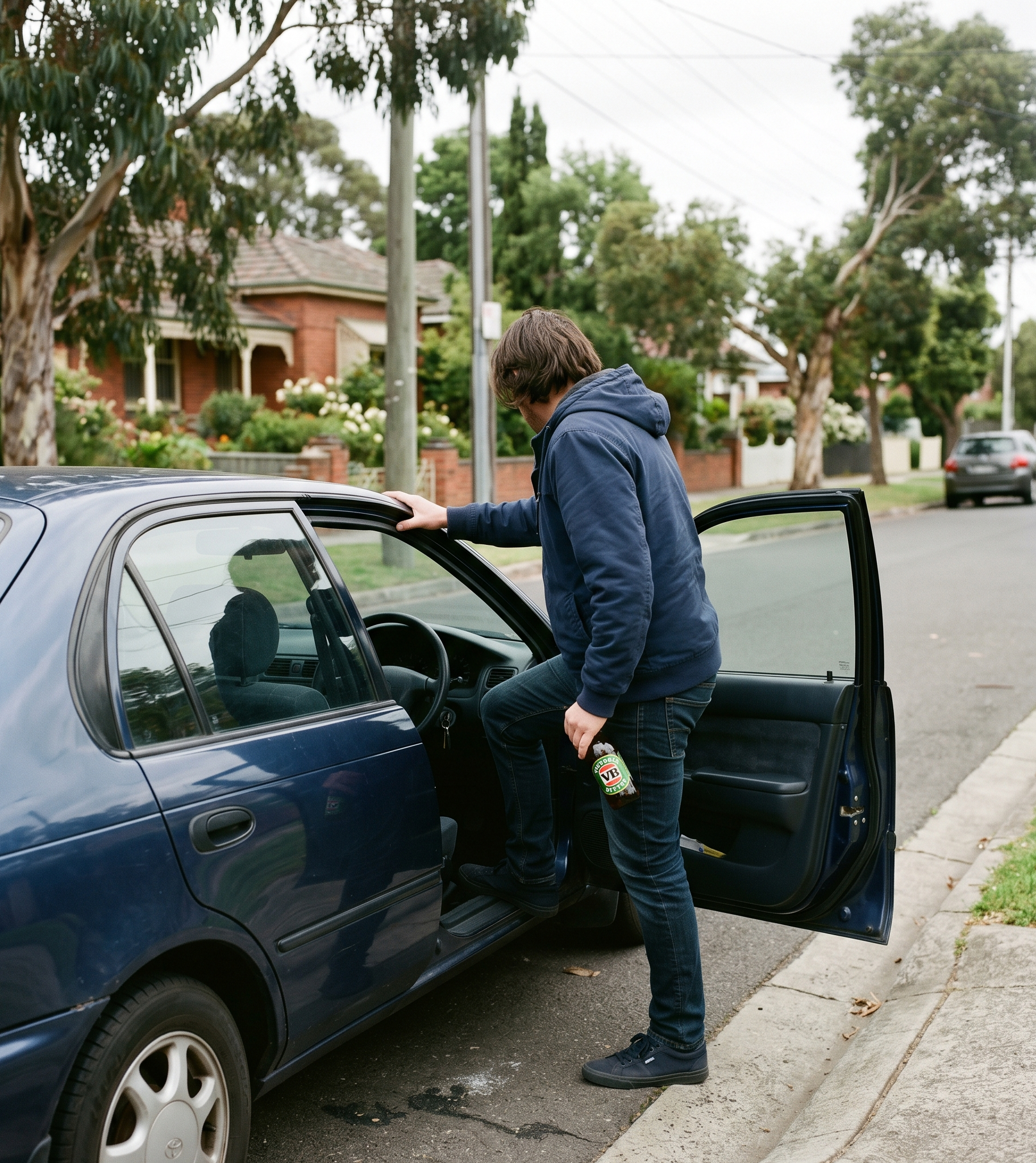 Man getting in car to drive intoxicated